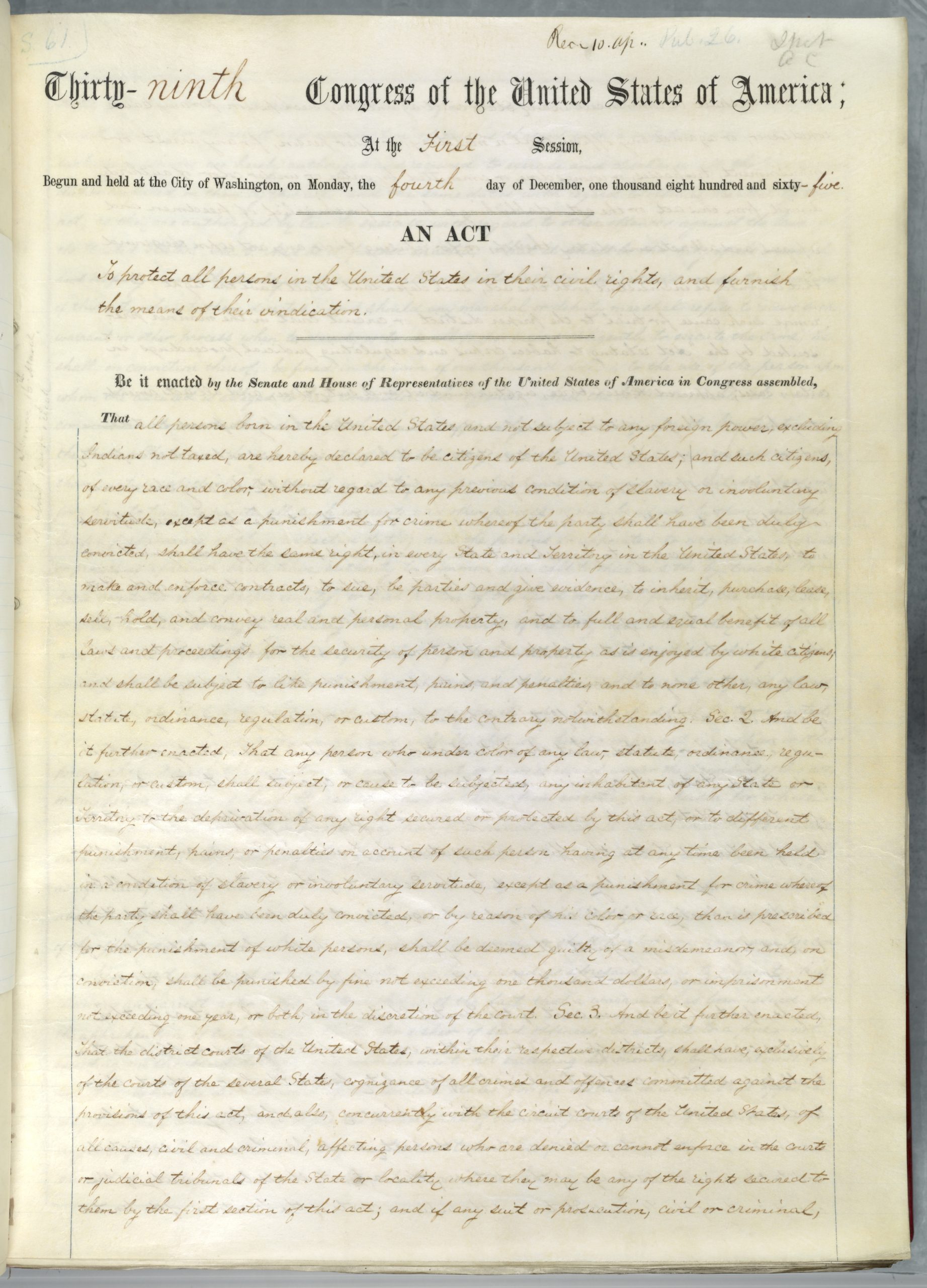 What Is The Definition Of Civil Rights Act 1866